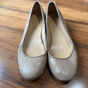 Talbots Crisa Leather Butternut Snake Print Flats